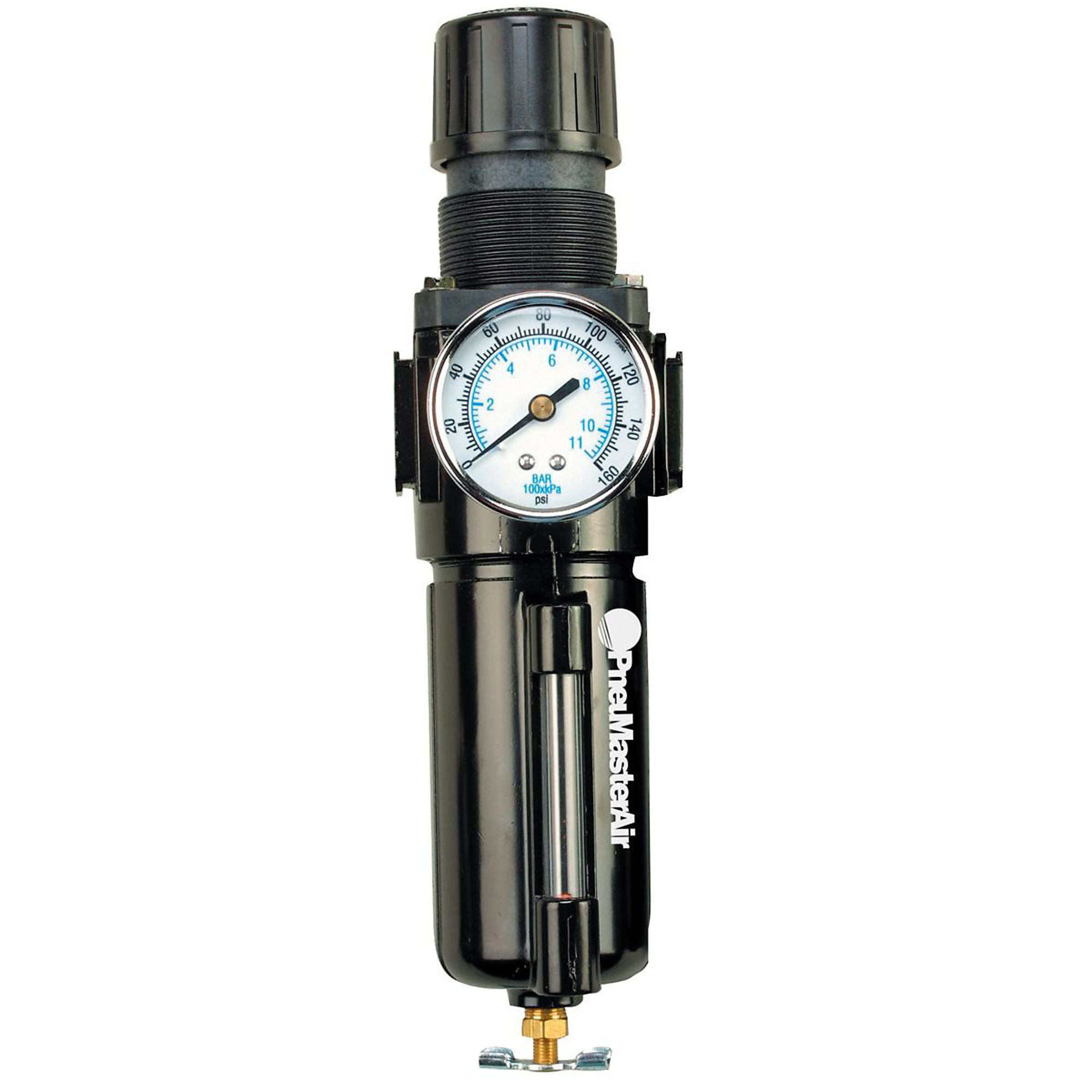 Arrow Pneumatic PneuMasterAir Filter/Regulator with Gauge — 1/2in., Metal Bowl, Model# ARRPB754GW
